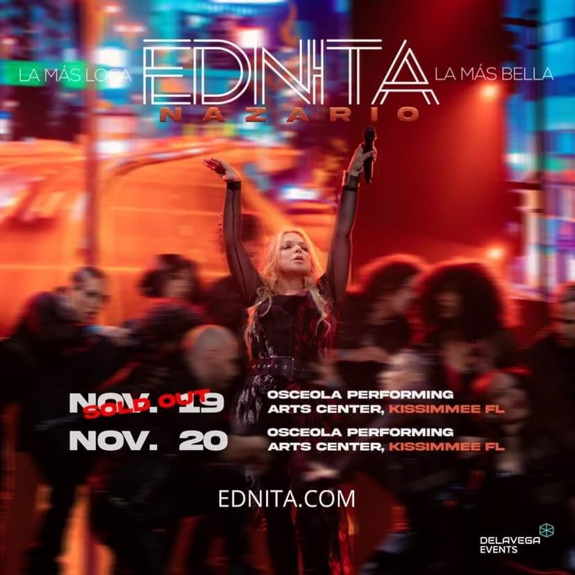 Ednita Nazario, almost sold out in Kissimmee Nov 19 & 20!!